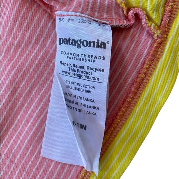 Patagonia - Pink Striped Baby Long sleeve Hoodie w/ snap closures - size 12-18mo - Picture 4 of 6